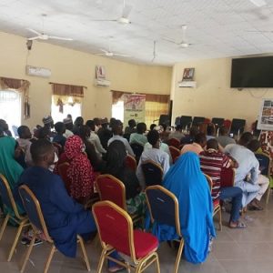 Participants practicing how to present using IEC material (CMAs Training)